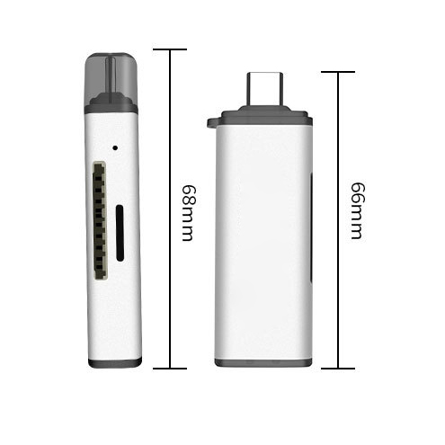 Картридер универсальный, переходник Type-C, USB для карт памяти MICRO SD, SD Орбита OT-PCR14