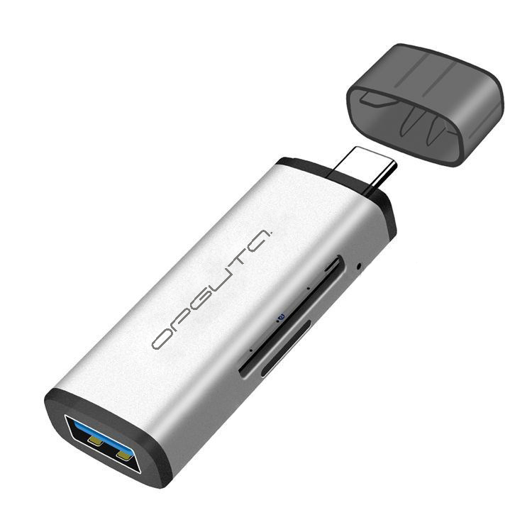 Картридер универсальный, переходник Type-C, USB для карт памяти MICRO SD, SD Орбита OT-PCR14