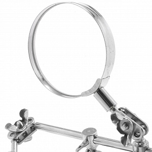 Третья рука для пайки, универсальный держатель на подставке с лупой 2 руки Орбита OT-INL60