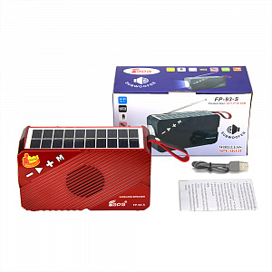 Fepe FP-93-S радиоприёмник аккумуляторный (USB,TF,Bluetooth, солнч. панель)