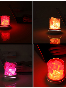 Светильник декоративный настольный ночник RGB с кристаллами соли Огонёк OG-LDP23