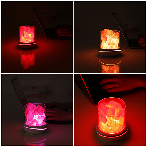 Светильник декоративный настольный ночник RGB с кристаллами соли Огонёк OG-LDP23