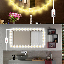 Огонек OG-LDL10 Белая 2835 светодиодная лента 0,3м (USB)