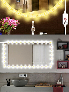 Огонек OG-LDL10 Белая 2835 светодиодная лента 0,3м (USB)