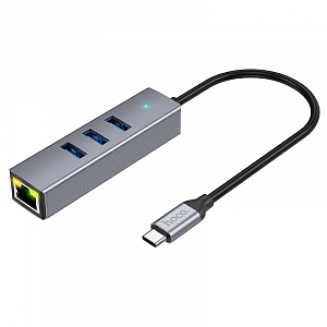 HOCO HB34 концентратор Type-C (3*USB 3.0, RG45) 1.5м