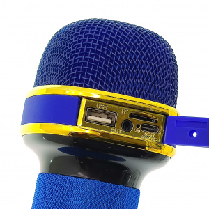 WSTER WS-898 Синий микрофон беспроводной (Bluetooth, динамики, USB)
