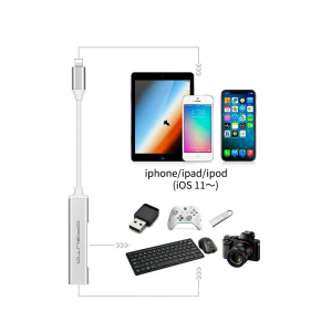 USB HUB 2.0, разветвитель Lightning на 3 порта Орбита OT-PCR19