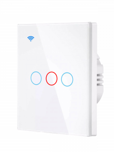 Умный выключатель беспроводной с Алисой трёхклавишный Wi-Fi 10A Орбита OT-HOS12 Белый