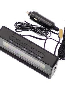 Часы автомобильные с подсветкой, вольтметром и термометром VST 7010V