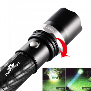 Патриот PT-FLR07 фонарь ручной (1L, 18650.,ZOOM)