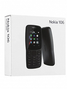 NOKIA 106 Черный телефон кнопочный (2G, 2SIM, TA-1114)