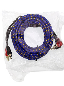 Межблочный аудио кабель 2RCA для авто 5 метров TDS TS-CAD08