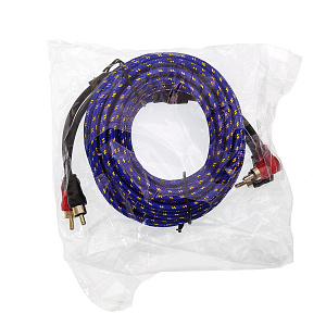 Межблочный аудио кабель 2RCA для авто 5 метров TDS TS-CAD08