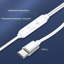 SENDEM X54 Белые наушники - гарнитура (TYPE-C)