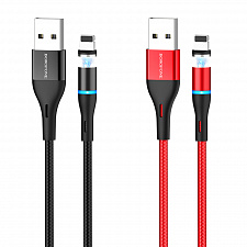 BOROFONE BU16 Красный кабель магнитный USB 2.4A (iOS Lighting) 1.2м