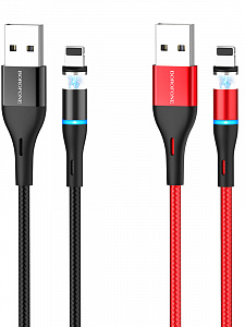BOROFONE BU16 Красный кабель магнитный USB 2.4A (iOS Lighting) 1.2м