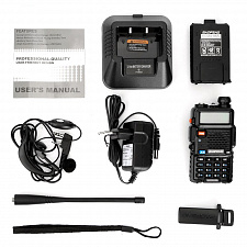Рация Baofeng UV-5R 5W с гарнитурой черная