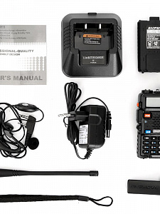 Рация Baofeng UV-5R 5W с гарнитурой черная