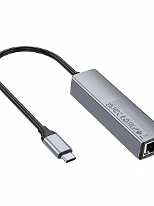 HOCO HB34 концентратор Type-C (3*USB 3.0, RG45) 1.5м
