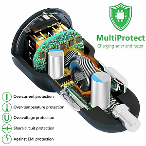 Зарядка в прикуриватель для автомобиля 3*USB TDS TS-CAU32 Черное
