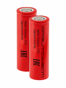 Аккумулятор 18650 3.7v 1200мАч плоский пин, 2шт Орбита