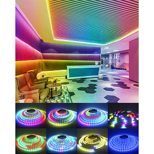 Огонек OG-LDL45 LED лента адресная RGB 5м (SMD5050,WS2812,3pin,5В, IP20)