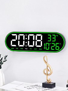 Орбита OT-CLW14 Зеленые часы настенные (температура)