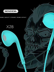 SENDEM X28 Голубые наушники - гарнитура (3.5мм)
