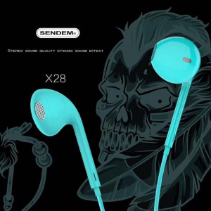 SENDEM X28 Голубые наушники - гарнитура (3.5мм)