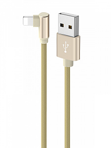 BOROFONE BX26 Золото кабель угловой USB 2.4A (iOS Lighting) 1м