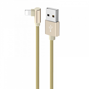 BOROFONE BX26 Золото кабель угловой USB 2.4A (iOS Lighting) 1м
