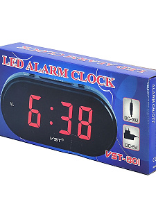 VST 801-1 Красные часы настольные+БЛОК