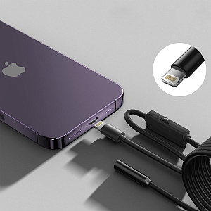 Эндоскоп гибкая камера для айфона (Iphone) Lightning с подсветкой 2м Орбита OT-SME18