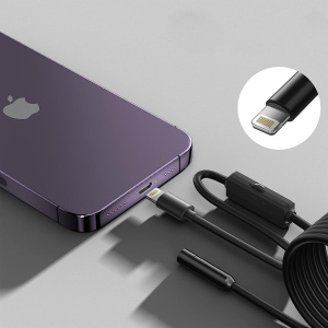 Эндоскоп гибкая камера для айфона (Iphone) Lightning с подсветкой 2м Орбита OT-SME18