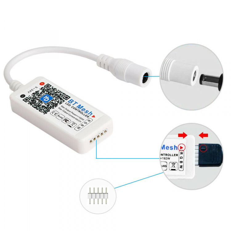 Огонек OG-LDL32 LED контроллер DC 5-24В (Bluetooth, RGBW, 5PIN)