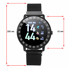 Орбита OT-SMS06(R80) Черный металл спорт браслет