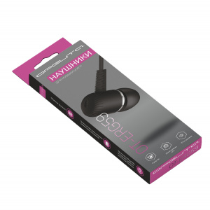 Орбита OT-ERG59 Черные наушники-гарнитура (3.5мм)