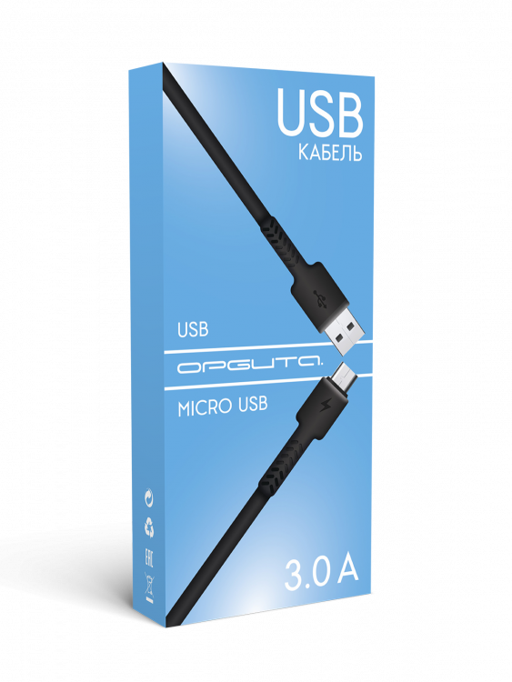 Орбита OT-SMM56 Белый кабель USB 3A (microUSB) 1м