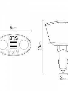 FM-модулятор трансмиттер автомобильный + разветвитель с Bluetooth TDS TS-CAF25