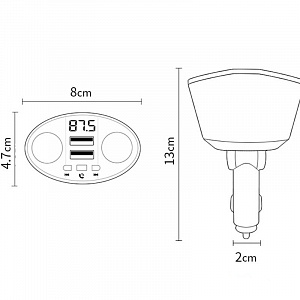 FM-модулятор трансмиттер автомобильный + разветвитель с Bluetooth TDS TS-CAF25