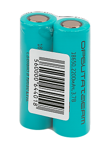 Аккумулятор 18650 3.7v 2200мАч плоский пин, 2шт Орбита