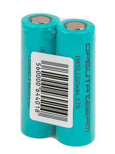 Аккумулятор 18650 3.7v 2200мАч плоский пин, 2шт Орбита