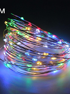 Огонек OG-LDG12 гирлянда LED RGB-импульс (3м,2*AA) (УПАКОВКА 10ШТ)