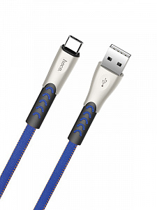 HOCO U48 Синий кабель USB 2.4А (TYPE C) 1.2м