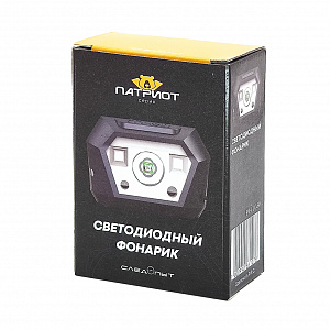 Патриот PT-FLG39 фонарь налобный (3L, аккум, дат.движ)