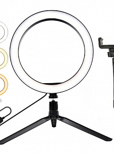 Кольцевая лампа со штативом, пультом 26см Огонёк OG-SMH01