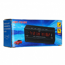Часы автомобильные с подсветкой, вольтметром и термометром VST 7010V