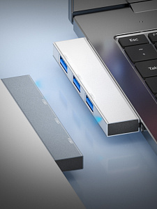 Орбита OT-PCR23 Серебро концентратор USB 2.0/3.0 (3*USB)