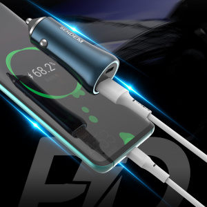 SENDEM D10 ЗУ авто USB + кабель IOS Lightning (PD18+QC3.0,4000mA)