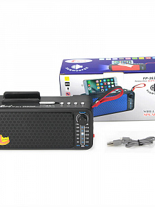 Fepe FP-263-S радиоприёмник аккумуляторный (USB,TF,Bluetooth, солнч. панель)